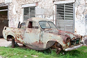 Old rusty car wreck