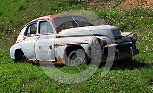 Old rusty car wreck