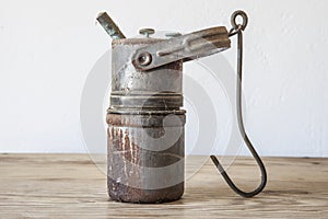 Old rusty carbide lamp