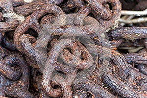 Old rusty chain in Mevagissey Cornwall