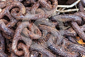 Old rusty chain in Mevagissey Cornwall