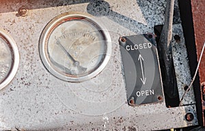 Old rusty control panel