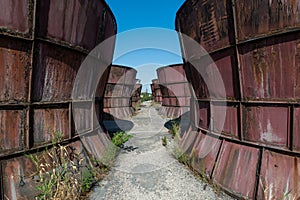 Old and rusty cooling tower