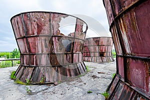 Old and rusty cooling tower