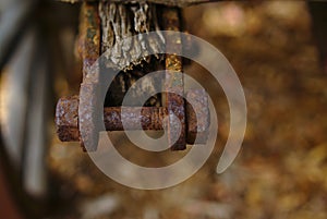 Old rusty corrosive nuts and bolt