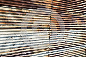 Old Rusty Corrugated Steel Wall