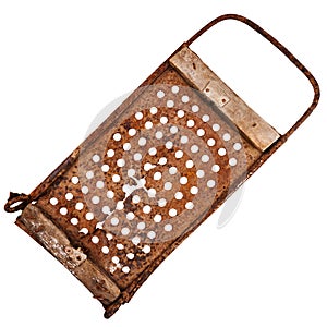 Old rusty cracked grater