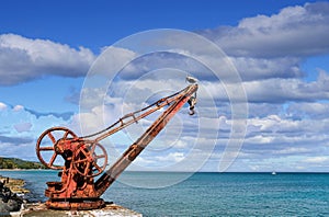 Old Rusty Crane and Pelican