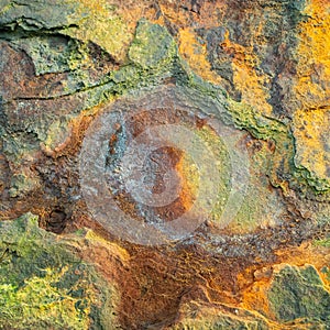 Old and rusty detail on ran aground hull