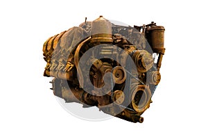Old rusty diesel engine