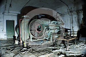 Old and rusty diesel generator