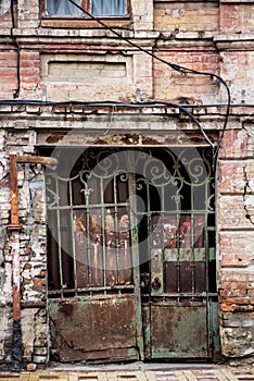 Old Rusty Dirty Iron Gate. Old Rusty Dirty Iron door.