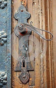 Old rusty door handle
