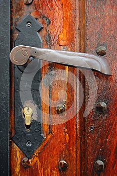 Old rusty door handle