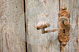 Old rusty doorknob