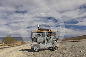 Old rusty engine in Death Valley national park, California