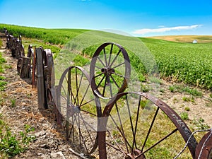 Old Rusty Farm Equipment Wheels in Palouse Hills