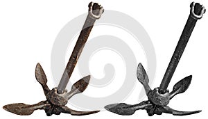 Old Rusty Folding Grapnel Anchor