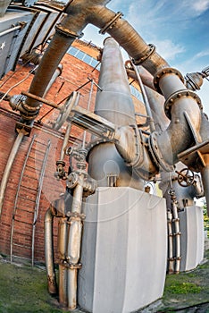 The old rusty gasworks premises of the Iindustrial Gas Museum at Technopolis - Gazi district in Athens city