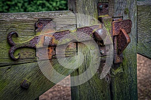 Old rusty gate latch