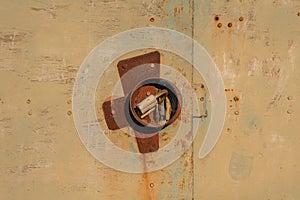 Old rusty gates with padlocks