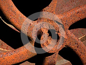 Old rusty gear. Detail.