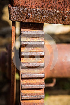 Old Rusty Gear on Machinery