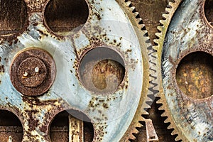 Old rusty gear wheels