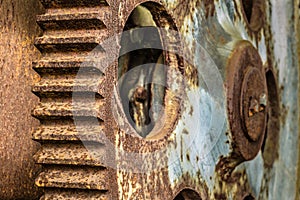 Old rusty gear wheels
