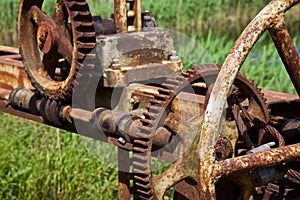 Old rusty gears and cogs