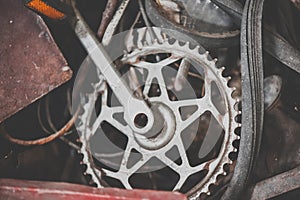 Old rusty gears. Macro