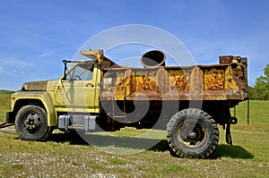 Old rusty gravel truck