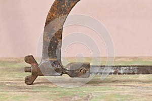 Old rusty hacksaw