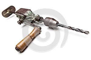 Old rusty hand drill