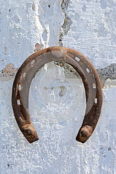 Old rusty horseshoe