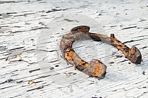 Old rusty horseshoe