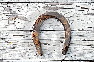 Old rusty horseshoe