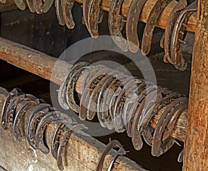 Old rusty,horseshoes