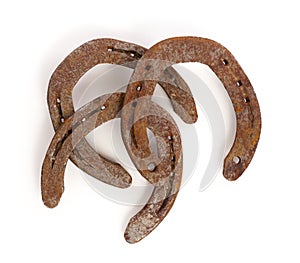 Old rusty horseshoes