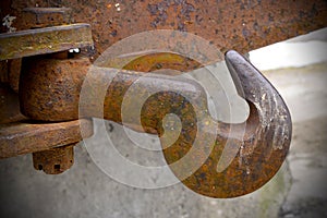 Old rusty industrial hook