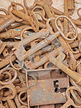 Old rusty Keyes, at a flea market