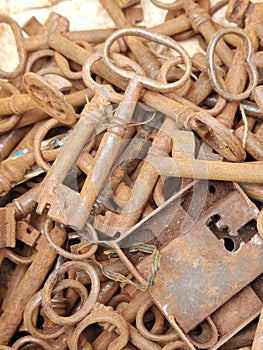 Old rusty Keyes, at a flea market