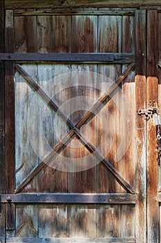 Old Rusty Latch on a Wooden Door