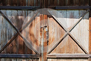 Old Rusty Latch on a Wooden Door