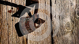 Old Rusty Lock On A Ancient Door