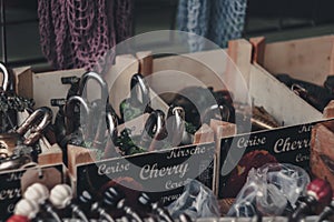 Old rusty locks in box