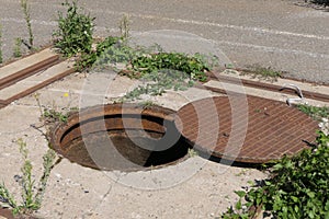 Old rusty manhole