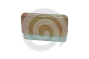 Old rusty metal box isolated on white background. this had clipping path.