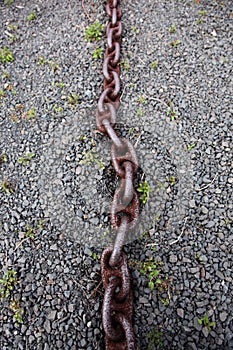 Old rusty metal chain