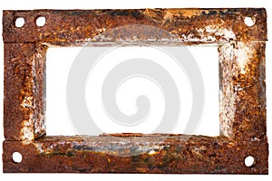 Old rusty metal frame
